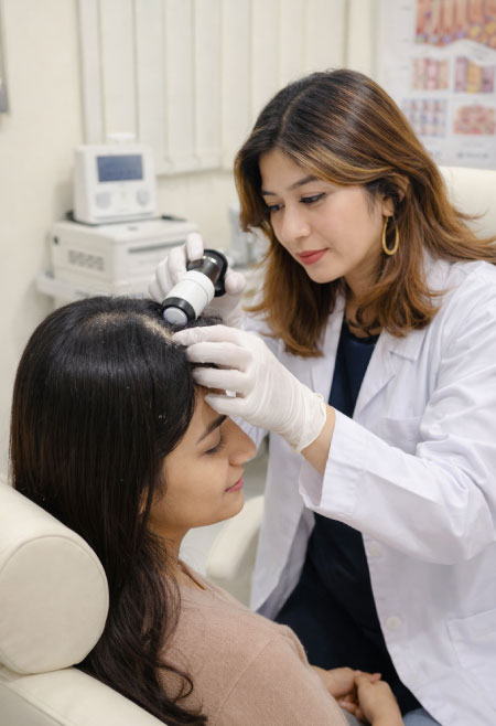female dermatologist dandruff scalp treatment bangladesh